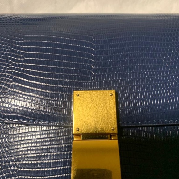 Box Bag in navy snakeskin - Picture 4 of 12